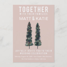 Zwei Bäume minimale Hochzeitseinladung Einladung