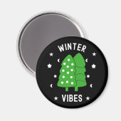 Zwei Bäume Winter Stimmung Magnet (Vorderseite/Rückseite)