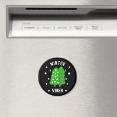 Zwei Bäume Winter Stimmung Magnet (In Situ (Geschirrspüler))