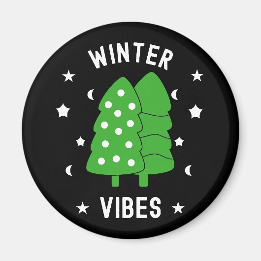Zwei Bäume Winter Stimmung Magnet (Vorne)