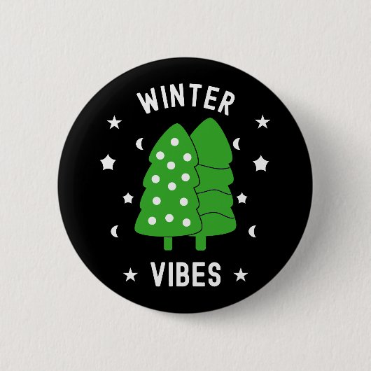 Zwei Bäume Winter Vibes Button (Vorderseite)