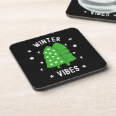 Zwei Bäume Winter Vibes Getränkeuntersetzer (Linke Seite)