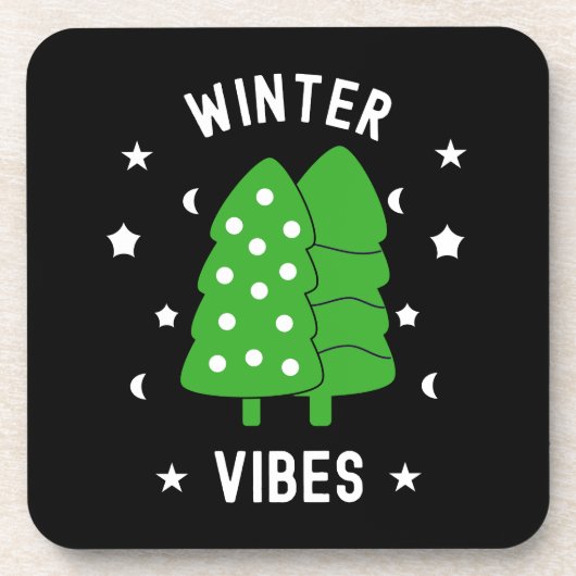 Zwei Bäume Winter Vibes Getränkeuntersetzer (Vorderseite)