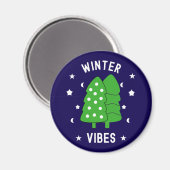 Zwei Bäume Winter Vibes Magnet (Vorderseite/Rückseite)