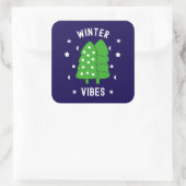 Zwei Bäume Winter Vibes Quadratischer Aufkleber (Tasche)