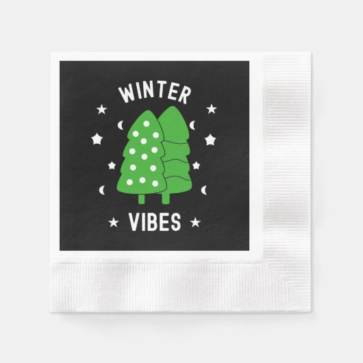 Zwei Bäume Winter Vibes Serviette (Vorderseite)