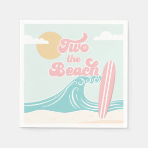 Zwei Beach Pink Surf Beach Geburtstag Serviette