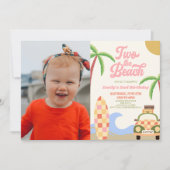 Zwei Beach Surf Bild 2. Geburtstag Party Einladung (Vorderseite)