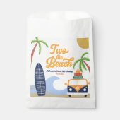 Zwei Beach Surf Blau 2. Geburtstag Party Geschenktütchen (Vorderseite)