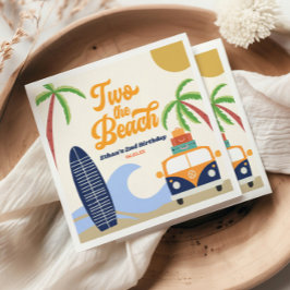 Zwei Beach Surf Blau 2. Geburtstag Party Serviette