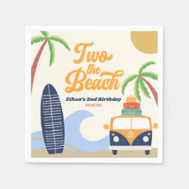 Zwei Beach Surf Blau 2. Geburtstag Party Serviette