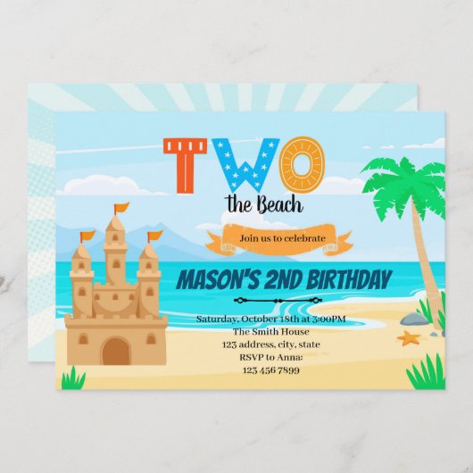 Zwei Beachvolleyballons zum 2. Einladung (Vorne/Hinten)