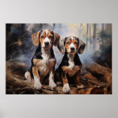 Zwei Beagles Poster (Vorne)
