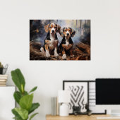 Zwei Beagles Poster (Heimbüro)