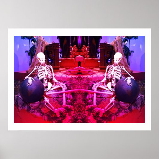 Zwei beängstigende skelettartige Skelette Poster (Vorne)