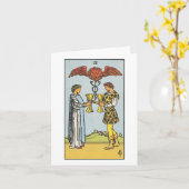 Zwei Becher leere Karte - Rider Waite Smith Tarot (Gelbe Blume)