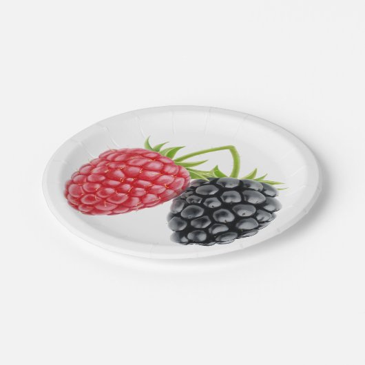 Zwei Beeren Pappteller (Schrägansicht)
