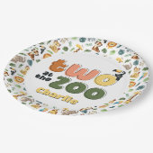 Zwei bei der Zoo Safari Animal Birthday Party Pappteller (Schrägansicht)