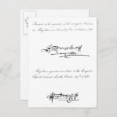 Zwei Beispiele für die Unterschrift Postkarte (Vorne/Hinten)