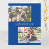 Zwei benutzerdefinierte Blue-Geburtstagskarte für  Karte (Gelbe Blume)