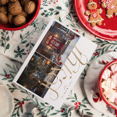 Zwei benutzerdefinierte Fotos Gold Joyful Typograf Einladung