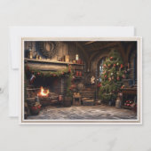 Zwei benutzerdefinierte Fotos Gold Merry Elegante Einladung (Rückseite)