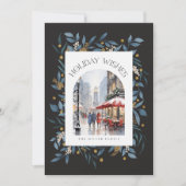 Zwei benutzerdefinierte Fotos Holiday wünscht Blum Einladung (Vorderseite)