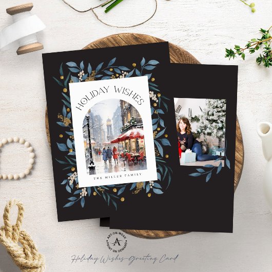 Zwei benutzerdefinierte Fotos Holiday wünscht Blum Einladung