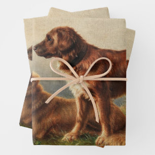 Zwei beobachtende Hunde Geschenkpapier Set