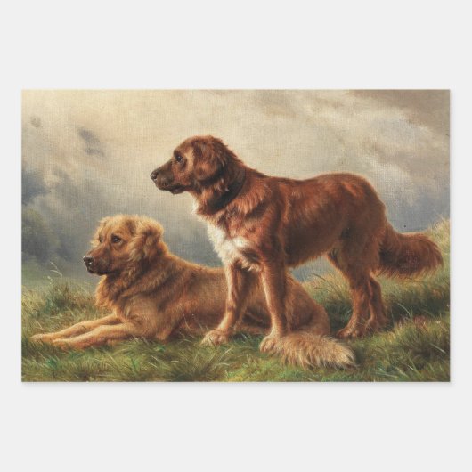 Zwei beobachtende Hunde Geschenkpapier Set (Vorderseite)