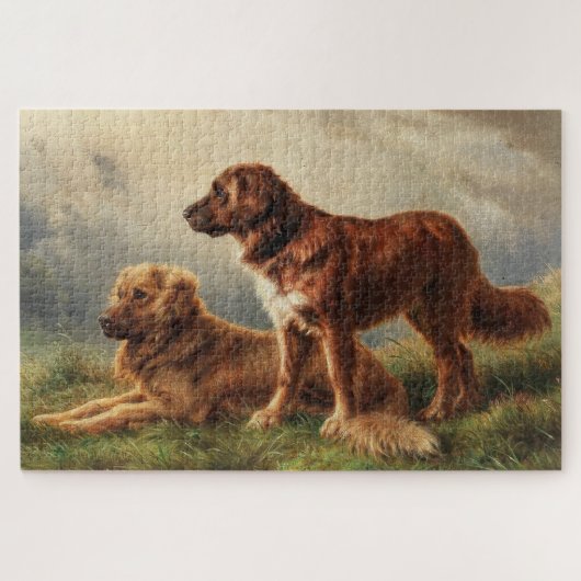 Zwei beobachtende Hunde Puzzle (Horizontal)