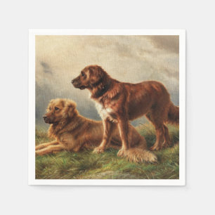 Zwei beobachtende Hunde Serviette