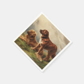 Zwei beobachtende Hunde Serviette (Ecke)