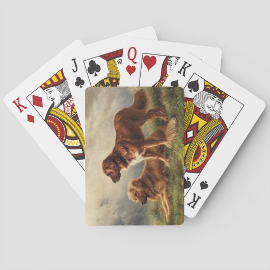 Zwei beobachtende Hunde Spielkarten (Rückseite)