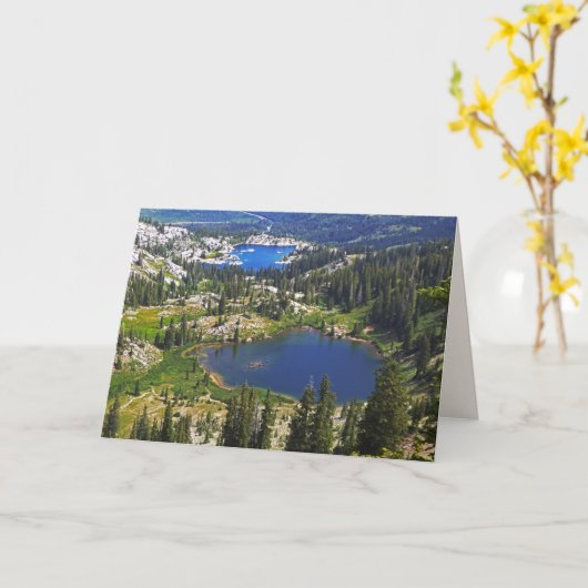 Zwei Bergseen, Park City Utah, Blank Gruß Karte (Gelbe Blume)