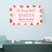 Zwei Berry Sweet Babies Strawberry Twin Baby Dusch Banner (Messeveranstaltung)