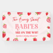 Zwei Berry Sweet Babies Strawberry Twin Baby Dusch Banner (Horizontal)
