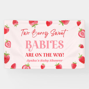 Zwei Berry Sweet Babies Strawberry Twin Baby Dusch Banner