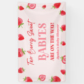 Zwei Berry Sweet Babies Strawberry Twin Baby Dusch Banner (Vertikal)