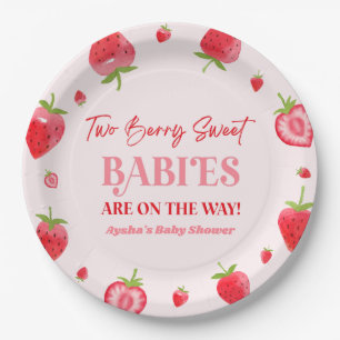Zwei Berry Sweet Babies Strawberry Twin Baby Dusch Pappteller