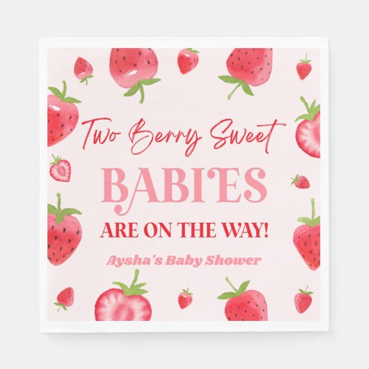 Zwei Berry Sweet Babies Strawberry Twin Baby Dusch Serviette (Vorderseite)