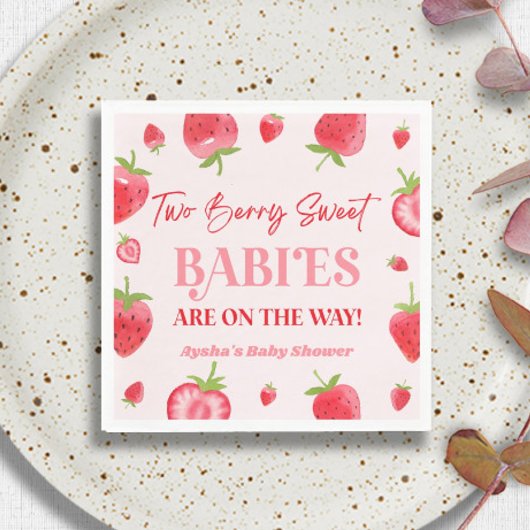 Zwei Berry Sweet Babies Strawberry Twin Baby Dusch Serviette