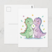 Zwei beste Freunde Dinosaurier Postkarte (Vorne/Hinten)