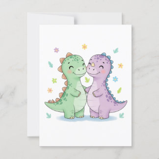 Zwei beste Freunde Dinosaurier Postkarte