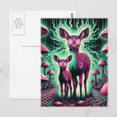 Zwei bezaubernde psychedelische Hirsche Postkarte (Vorne/Hinten)