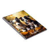 Zwei bezaubernde Welpen Personalisiert Notizblock (Rechte Seite)