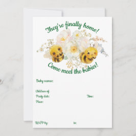 Zwei Bienen treffen auf die Einladung der Babys