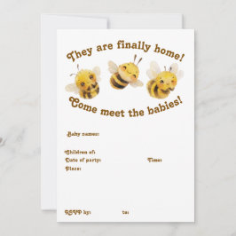 Zwei Bienen treffen die Babies-Party Einladung