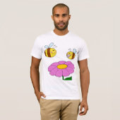 Zwei Bienen und eine Blume Mens T - Shirt (Vorne ganz)