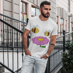 Zwei Bienen und eine Blume Mens T - Shirt